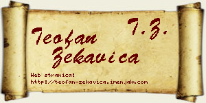 Teofan Zekavica vizit kartica